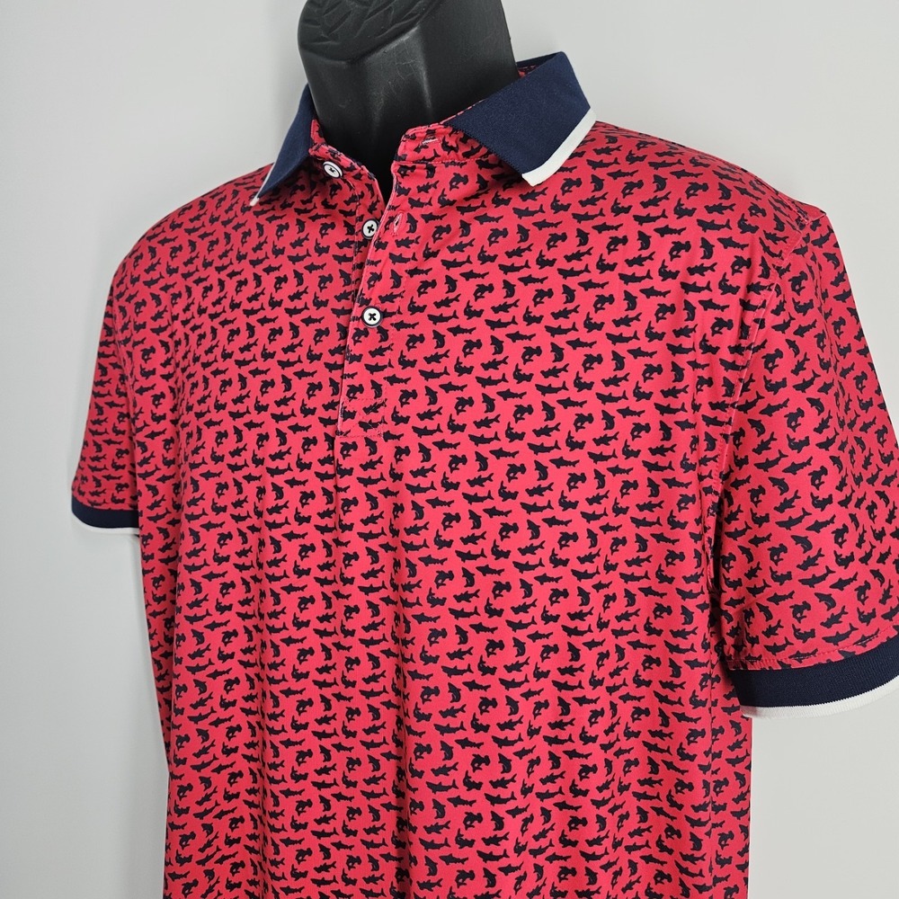 Jaxson Maximus Shark Attack Sarasota Polo Shirt Mens Size Medium Golf Travel